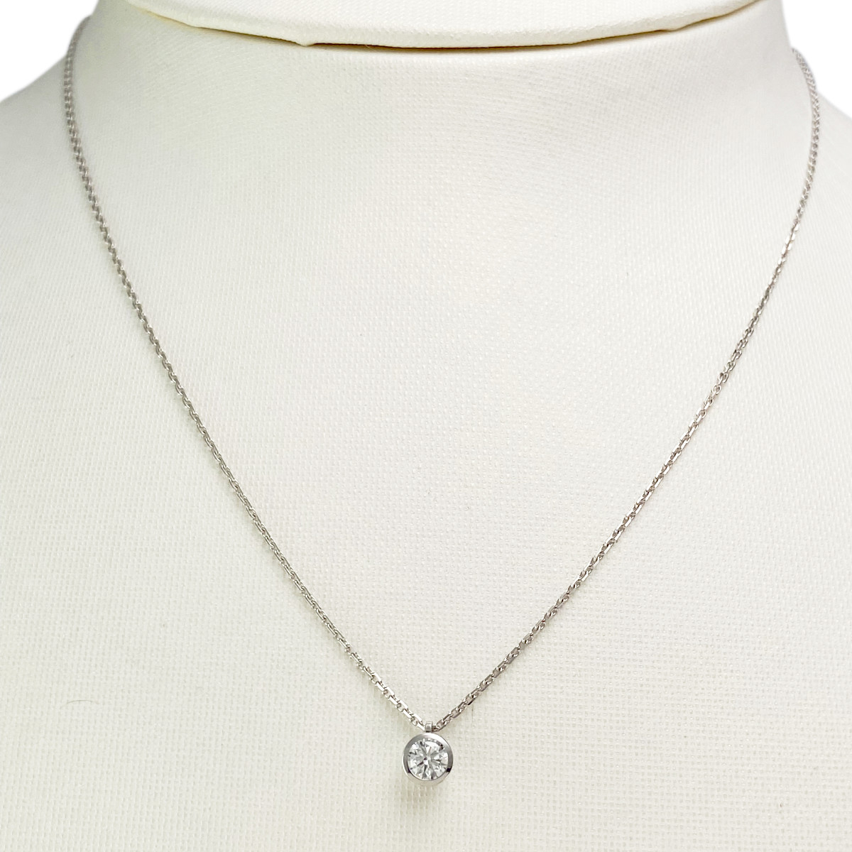 Collier or 750 blanc diamant - vue 2