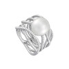 Bague or 750 blanc perle culture des Mers du sud diamant - vue V1