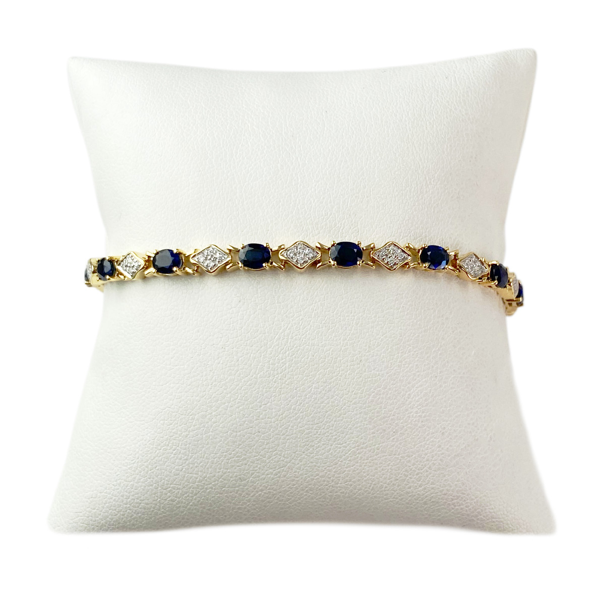 Bracelet or 750 2 tons saphir et diamant