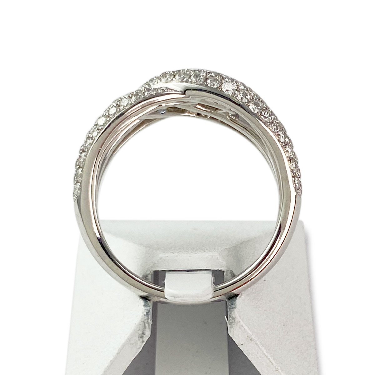 Bague or blanc diamants - vue 3