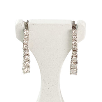 Boucles d'oreilles or 750 blanc diamant