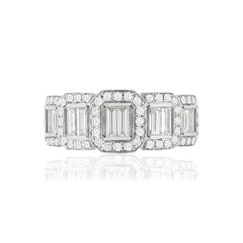 Bague or 750 blanc diamant
