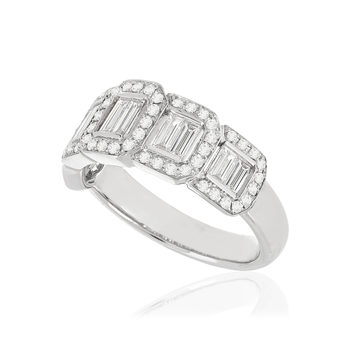 Bague or 750 blanc diamant