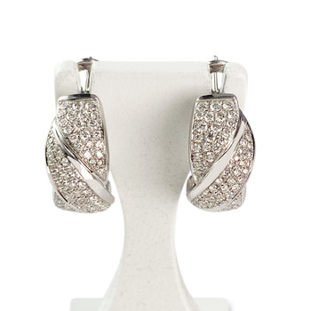 Creoles or 750 blanc diamant