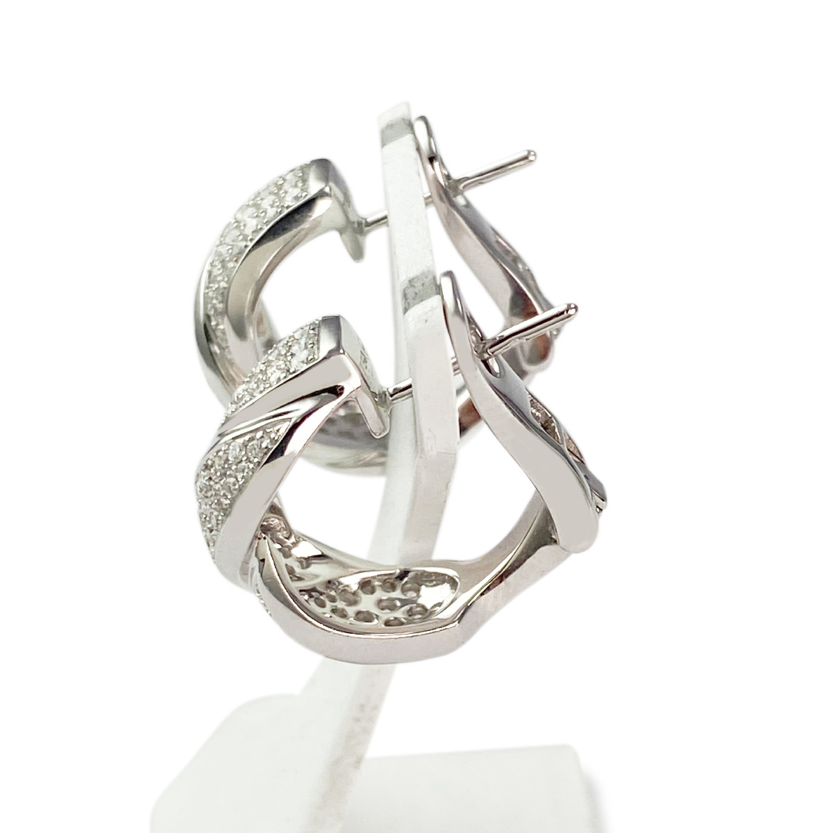 Creoles or 750 blanc diamant - vue 2