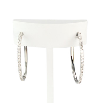 Creoles or 750 blanc diamant