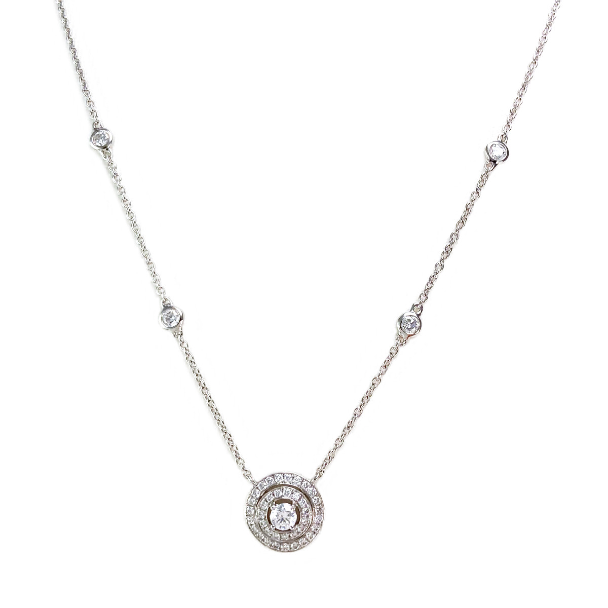Collier or 750 blanc diamant