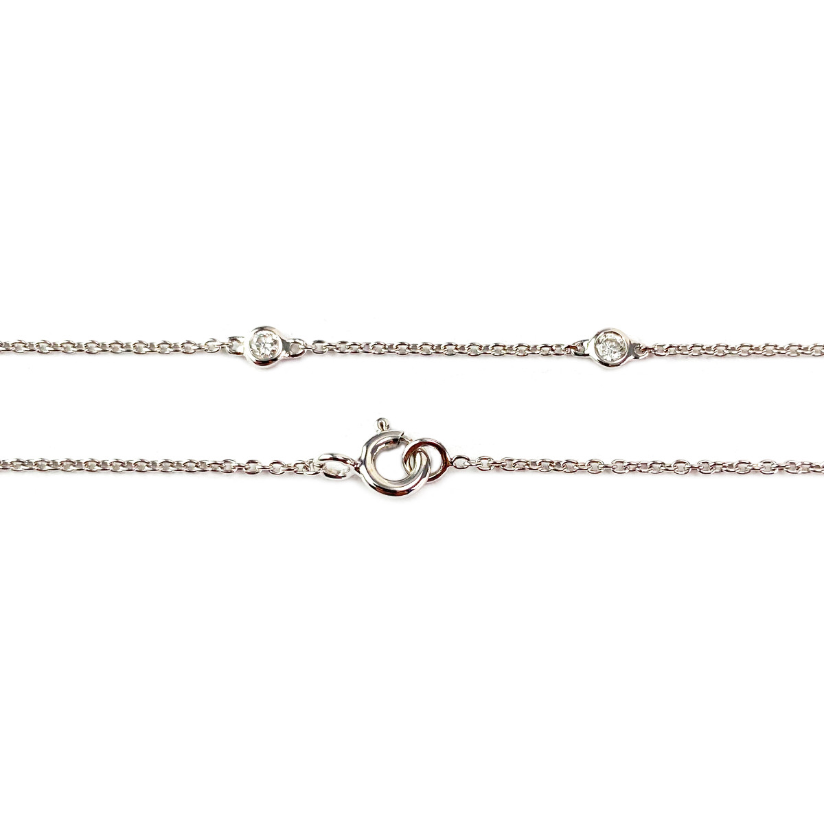 Collier or 750 blanc diamant - vue 3