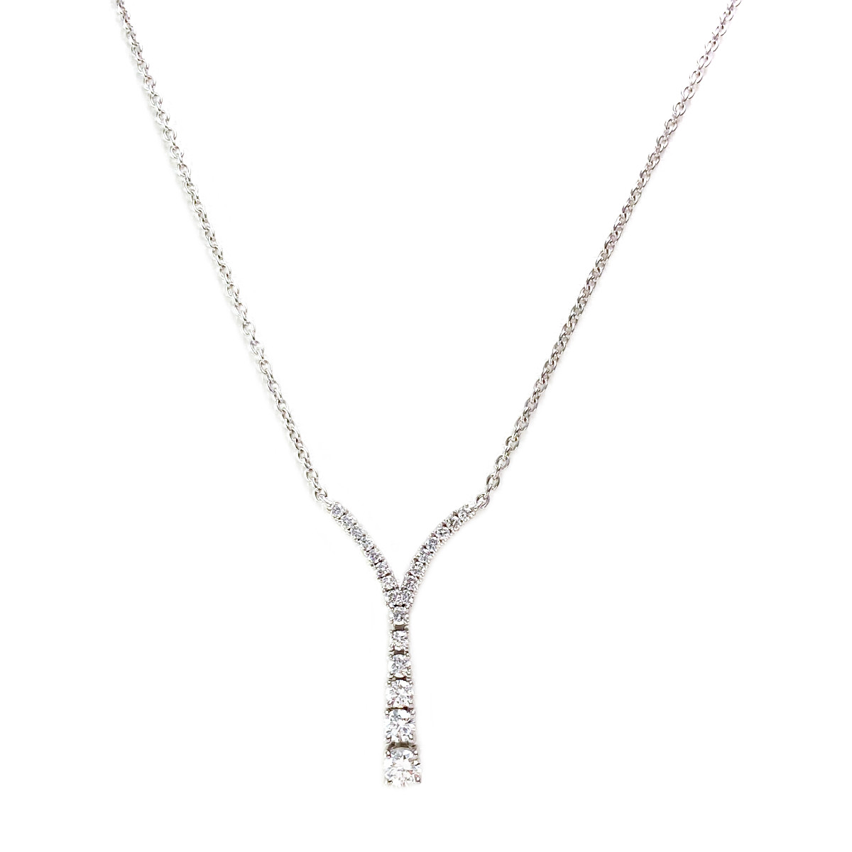 Collier or 750 blanc diamant