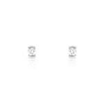 Boucles d&rsquo;oreilles or 750 blanc diamant
