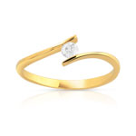 Bague solitaire or 750 jaune 10/100e de carat