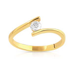 Bague solitaire or 750 jaune diamant 15/100e de carat