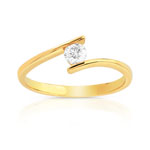 Bague solitaire or 750 jaune 20/100e de carat
