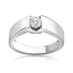 Bague solitaire or 750 blanc diamant 30/100e de carat