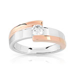 Bague solitaire 2 ors 750 diamant 30/100e de carat