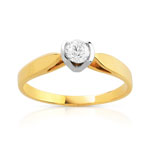 Bague solitaire 2 ors 750 diamant 20/100e de carat