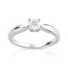 Bague solitaire or 750 blanc diamant 30/100e de carat
