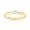 Bague solitaire 2 ors 750 diamant 10/100e de carat