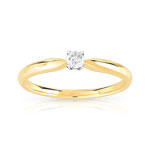 Bague solitaire 2 ors 750 diamant 10/100e de carat