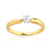 Bague solitaire 2 ors 750 diamant 15/100e de carat