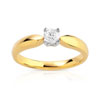 Bague solitaire 2 ors 750 diamant 20/100e de carat