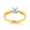Bague solitaire 2 ors 750 diamant 30/100e de carat