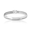Bague solitaire or 750 blanc diamant 20/000e de carat