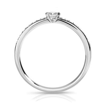Bague solitaire or 750 blanc diamant 20/000e de carat