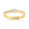 Bague solitaire or 750 jaune diamant 20/100e de carat