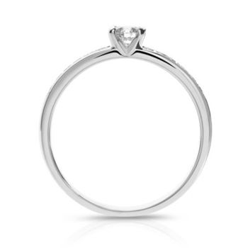 Bague solitaire or 750 blanc diamant 30/100e de carat