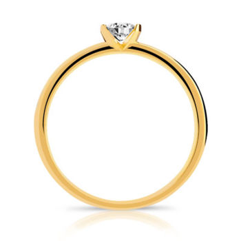 Bague solitaire or 750 jaune diamant 30/100e de carat