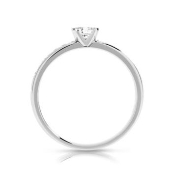 Bague solitaire or 750 blanc diamant 40/100e de carat