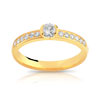 Bague solitaire or 750 jaune diamant 40/100e de carat