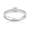 Bague solitaire or 750 blanc diamant 50/100e de carat