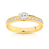 Bague solitaire or 750 jaune diamant 50/100e de carat