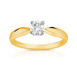 Bague solitaire 2 ors 750 diamant 40/100e de carat