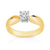 Bague solitaire 2 ors 750 diamant 50/100e de carat