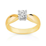 Bague solitaire 2 ors 750 diamant 50/100e de carat