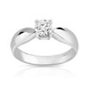 Bague solitaire or 750 blanc diamant 50/100e de carat