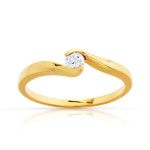 Bague solitaire or 750 jaune diamant 15/100e de carat