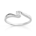 Bague solitaire or 750 blanc diamant 30/100e de carat