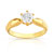 Bague solitaire or 750 jaune diamant 80/100e de carat