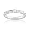 Bague solitaire or 750 blanc diamant 20/100e de carat