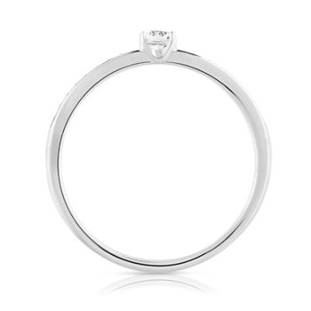 Bague solitaire or 750 blanc diamant 20/100e de carat