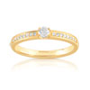 Bague solitaire or 750 jaune diamant 30/100e de cart