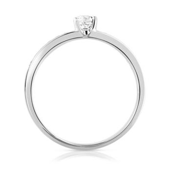 Bague solitaire or 750 blanc diamants