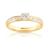 Bague solitaire or 750 jaune diamant 40/100e de carat