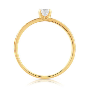 Bague solitaire or 750 jaune diamant 60/100e de carat
