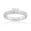 Bague solitaire or 750 blanc diamant 60/100e de carat