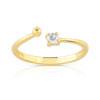 Bague solitaire or 750 jaune diamant 10/100e de carat